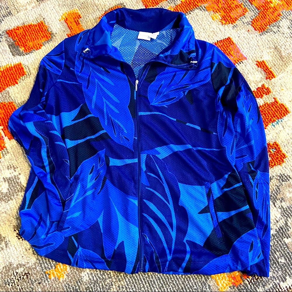 XL WEEKENDS BY CHICOS CRUISE WEAR COVER UP JACKET W FULL ZIP & POCKETS
